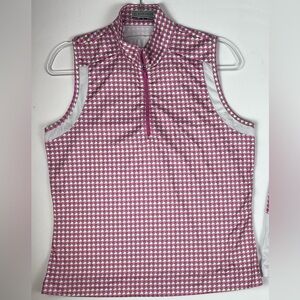 PGA Tour Pink and White Patterned Tank Top | L